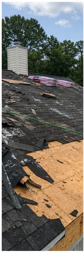 Sample roofing work in progress